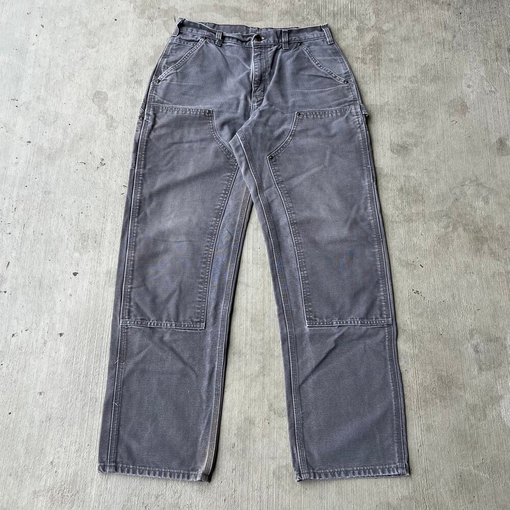 Carhartt faded gray double knee work wear carpenter pants